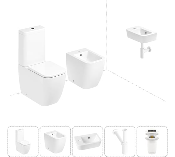 Изображение товара Унитаз-компакт Lavinia Boho One в комплекте 5 в 1 для туалета 202008940