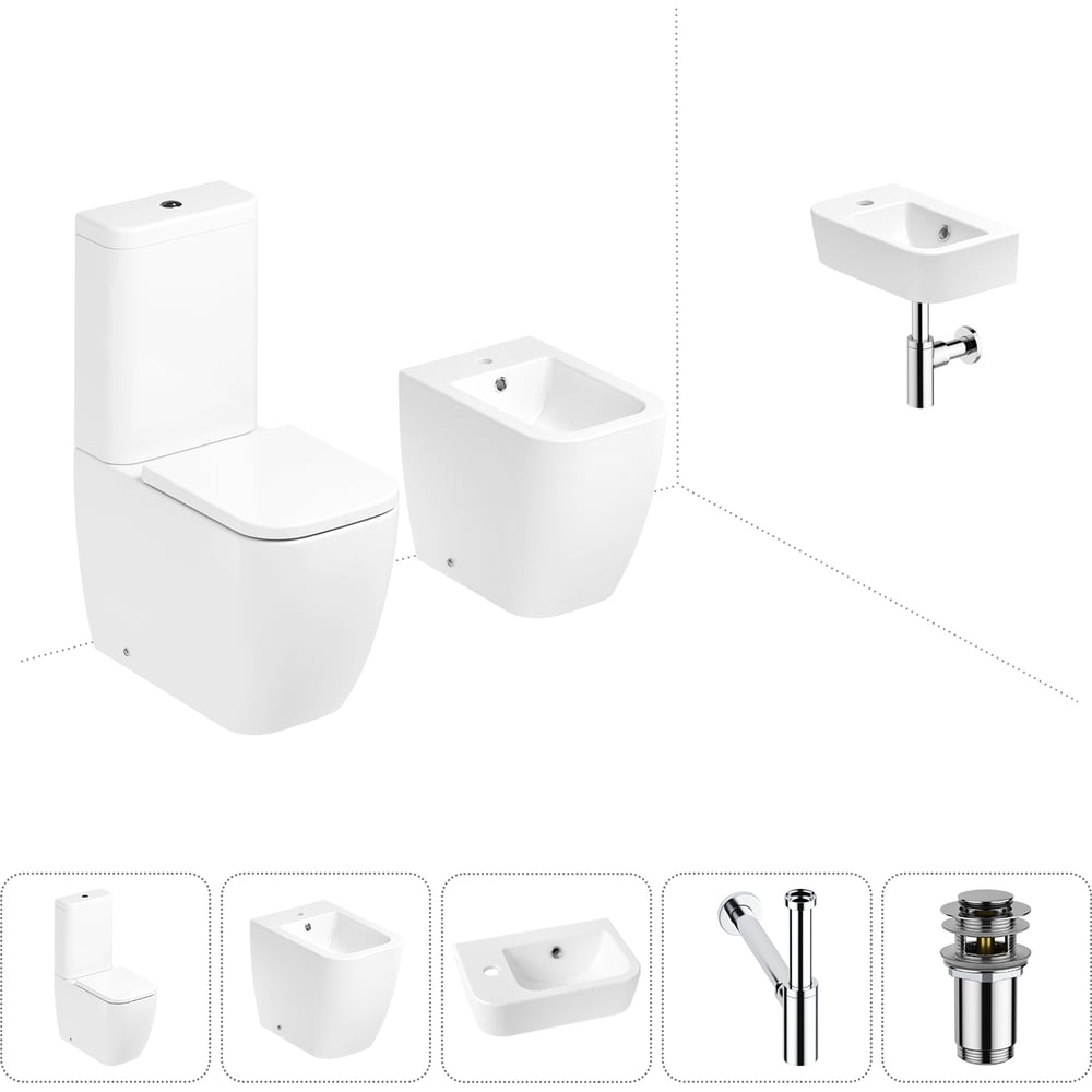 Изображение товара Унитаз-компакт Lavinia Boho One комплект 5 в 1 антивсплеск санфаянс