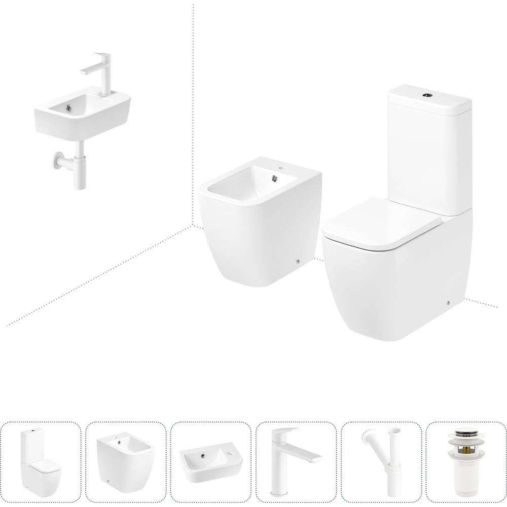 Изображение товара Унитаз-компакт Lavinia Boho One с раковиной и смесителем 6 в 1