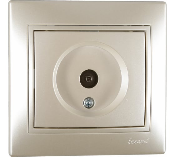 Изображение товара ТВ розетка Lezard Мира проходная жемчужно-белый перламутр со вст. 701-3030-129