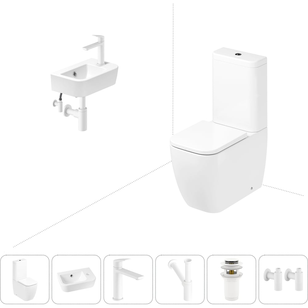 Изображение товара Унитаз-компакт Lavinia Boho One с раковиной и комплектом 6 в 1