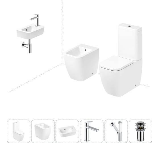 Изображение товара Унитаз-компакт Lavinia Boho One в комплекте 6 в 1 для туалета 202008956