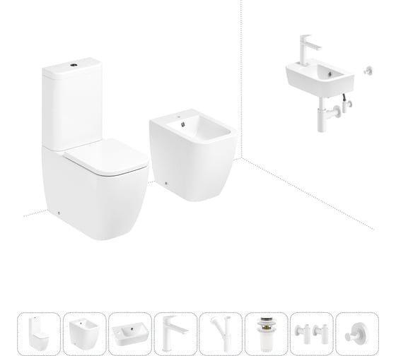 Изображение товара Унитаз-компакт Lavinia Boho One в комплекте 8 в 1 для туалета 202009100