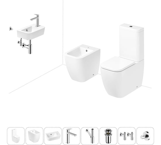 Изображение товара Унитаз-компакт Lavinia Boho One в комплекте 8 в 1 для туалета 202009076