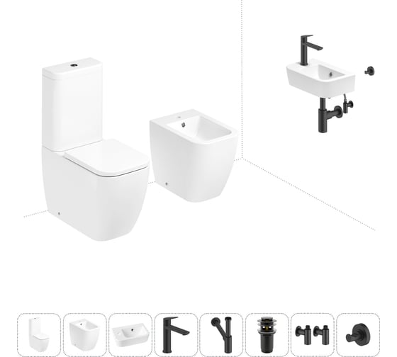 Изображение товара Унитаз-компакт Lavinia Boho One в комплекте 8 в 1 для туалета 202009097
