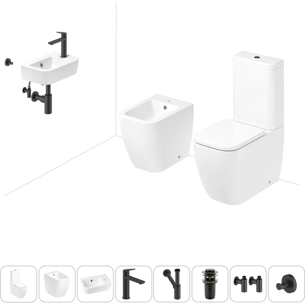 Изображение товара Универсальный комплект сантехники Lavinia Boho One 8 в 1 для туалета