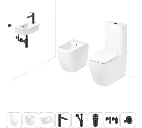 Изображение товара Унитаз-компакт Lavinia Boho One в комплекте 8 в 1 для туалета 202009077