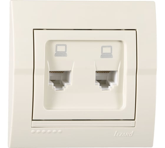 Изображение товара Розетка Lezard DERIY RJ45x2 крем 702-0303-141