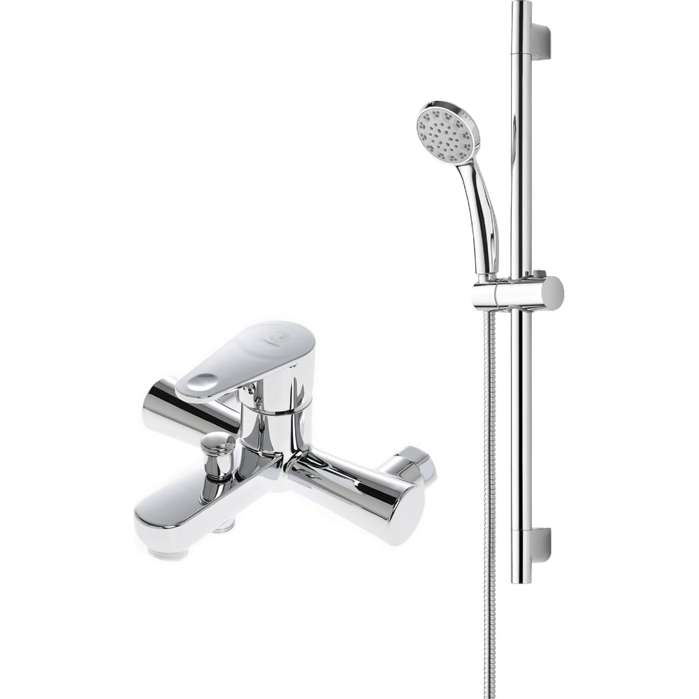 Изображение товара Полимерный смеситель для ванны с душевым гарнитуром OneLife хром P05-611cr