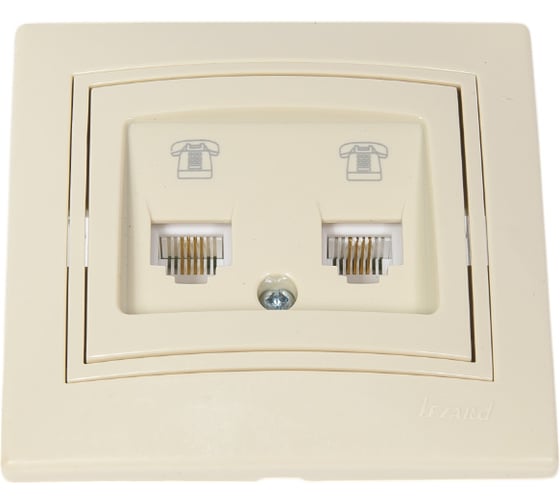 Изображение товара Розетка Lezard Мира RJ11x2 крем с вст крем 701-0303-138