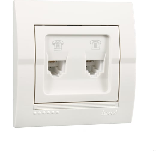 Изображение товара Розетка Lezard DERIY RJ11x2 евро белый 702-0202-138