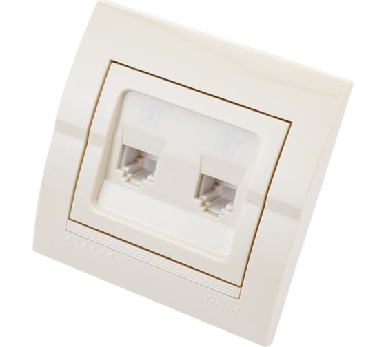 Изображение товара Розетка Lezard DERIY RJ11x2 евро крем 702-0303-138