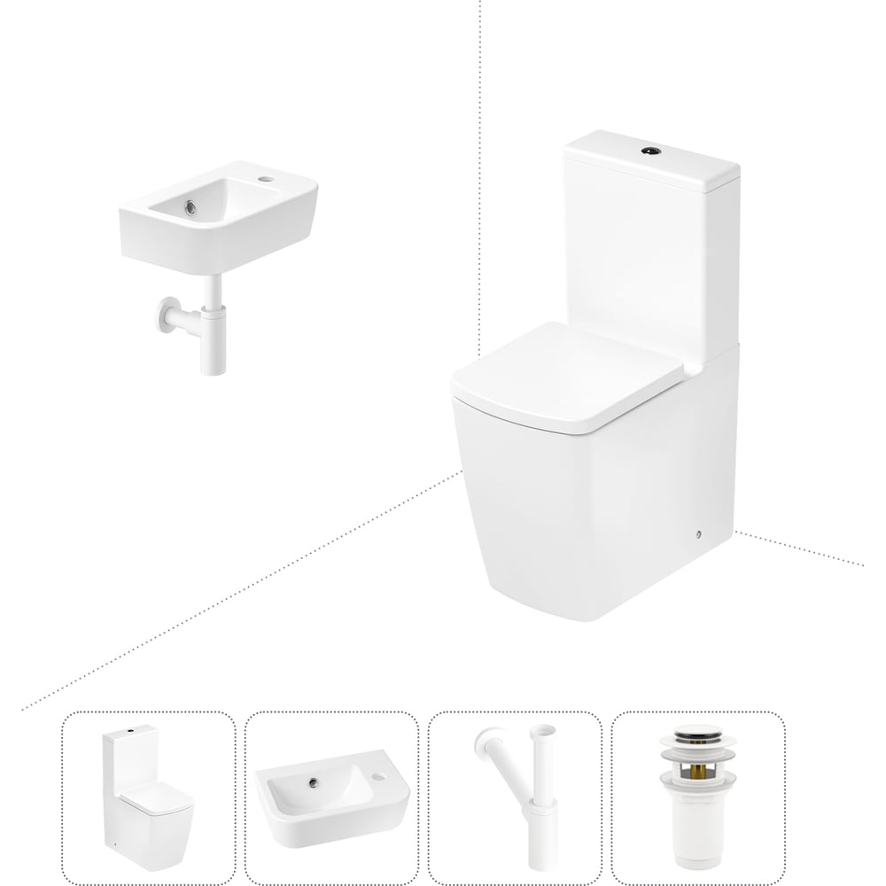 Изображение товара Безободковый напольный унитаз Lavinia Boho Aveo Rimless комплект 4 в 1