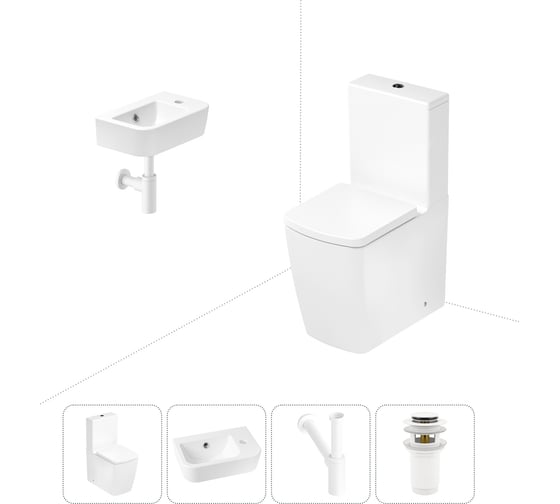 Изображение товара Безободковый напольный унитаз Lavinia Boho Aveo Rimless в комплекте 4 в 1 202008429