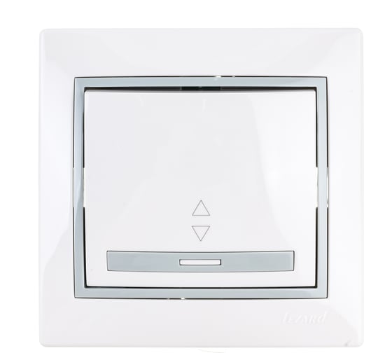 Изображение товара Выключатель Lezard Мира х1 прох белый с вст сер 701-0215-105