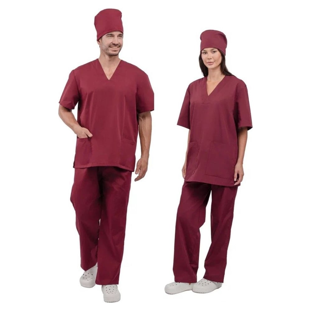 Изображение товара Костюм хирургический универсальный бордовый МЕД521-200/52-54 для медицинских работников