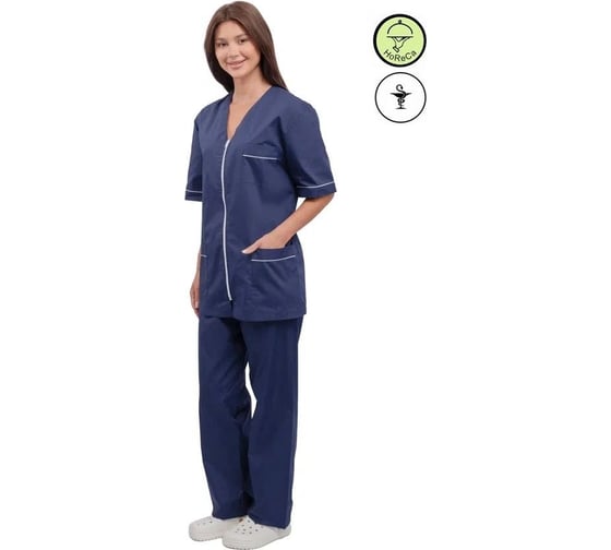 Изображение товара Костюм женский URSUS "Глория" темно-синий с белым ТОР526-016/44-46, 158-164