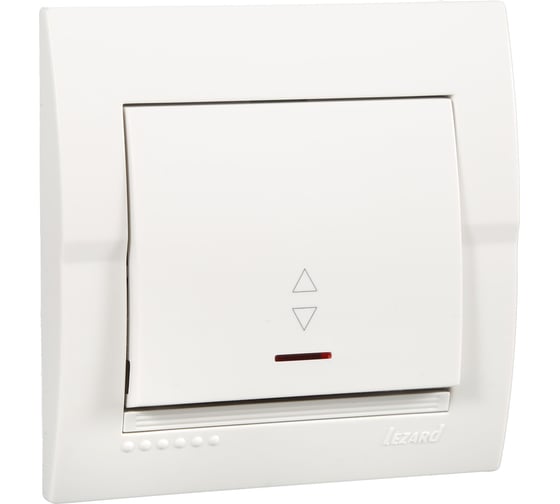 Изображение товара Выключатель Lezard DERIY проходной с подсв. ПБТ белый 702-0202-114