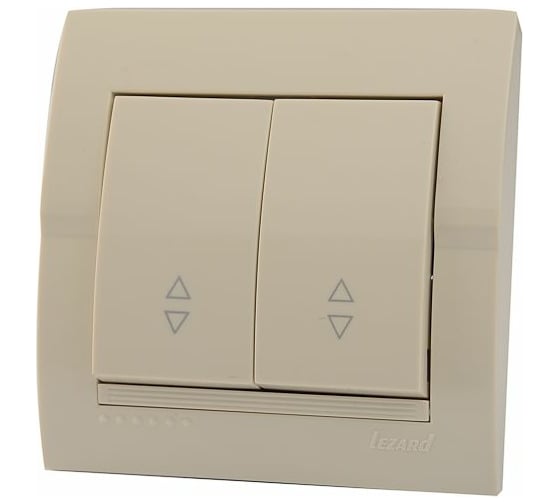 Изображение товара Выключатель Lezard DERIY проходной х2 ПБТ крем 702-0303-106