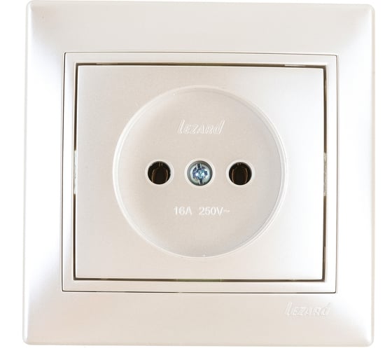 Изображение товара Розетка Lezard Мира без заземления керамика жемчужно-белый перламутр со вст. 701-3030-121