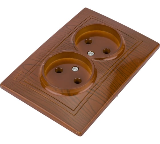 Изображение товара Розетка Lezard Мира х2 без заземления сосна 701-0801-128