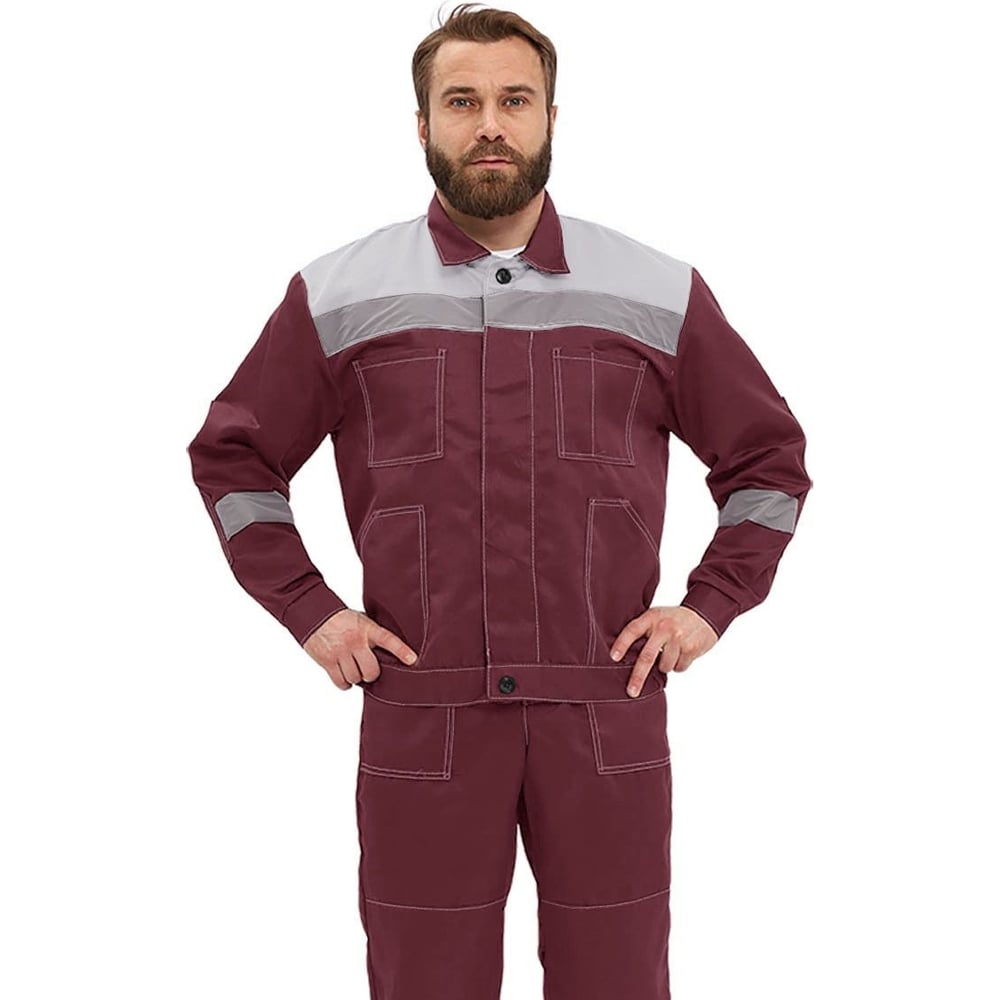 Костюм URSUS "ЛЕГИОН" куртка/полукомбинезон, бордовый/серый КОС817-201/64-66, 182-188