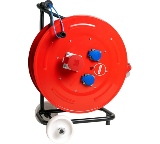 Изображение товара Удлинитель на катушке с колесами энаргит 220/380В, МК-7: КГ 5х4,0 (50 м, 1/63А:2/16А, IEC60309/CEE 7/4, IP44) МК7-540-50К-163-216-44