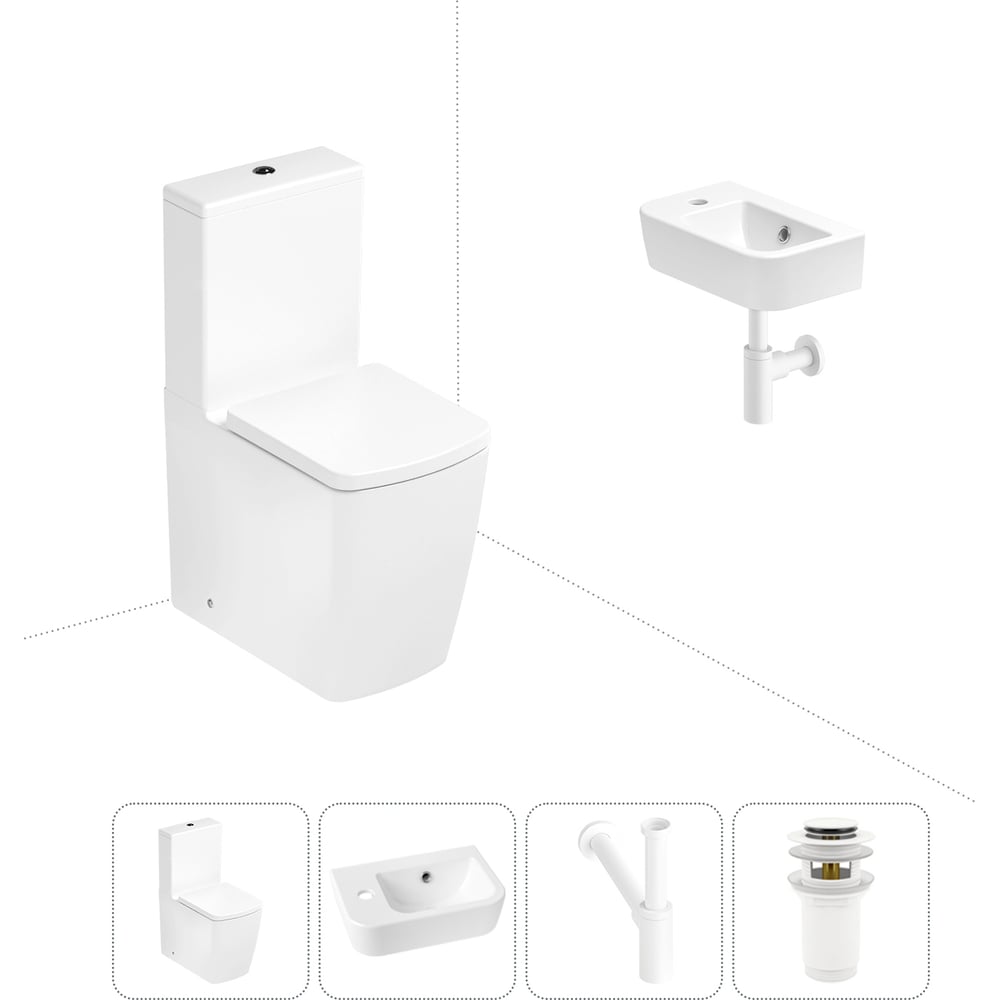 Изображение товара Безободковый напольный унитаз Lavinia Boho Aveo Rimless 4в1