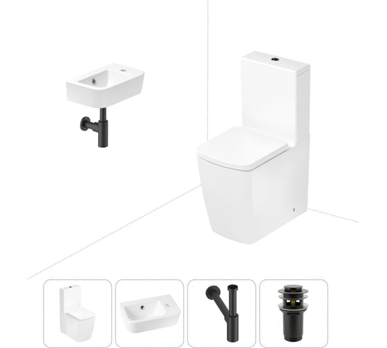 Изображение товара Безободковый напольный унитаз Lavinia Boho Aveo Rimless в комплекте 4 в 1 202008426