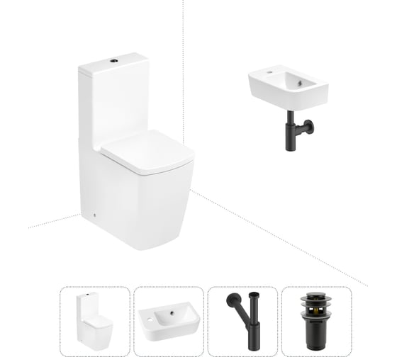 Изображение товара Безободковый напольный унитаз Lavinia Boho Aveo Rimless в комплекте 4 в 1 202008471