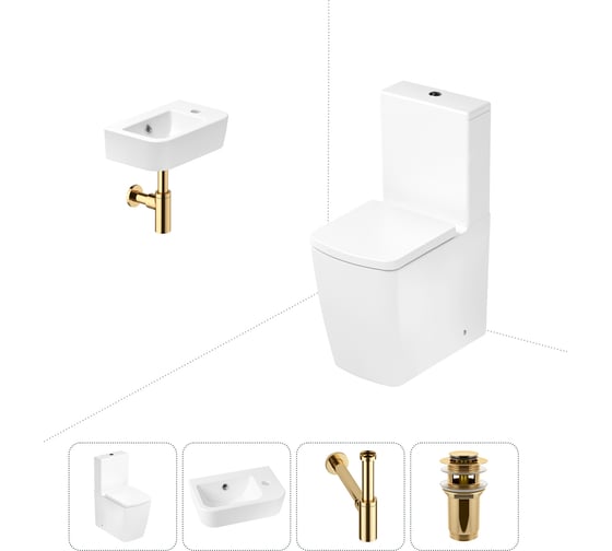 Изображение товара Безободковый напольный унитаз Lavinia Boho Aveo Rimless в комплекте 4 в 1 202008427