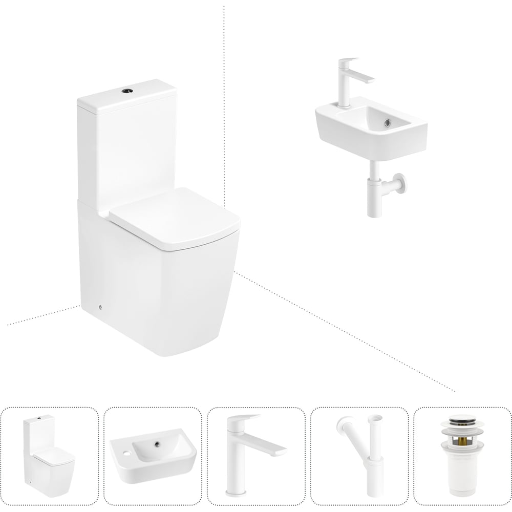 Изображение товара Безободковый напольный унитаз Lavinia Boho Aveo Rimless 5 в 1 белый