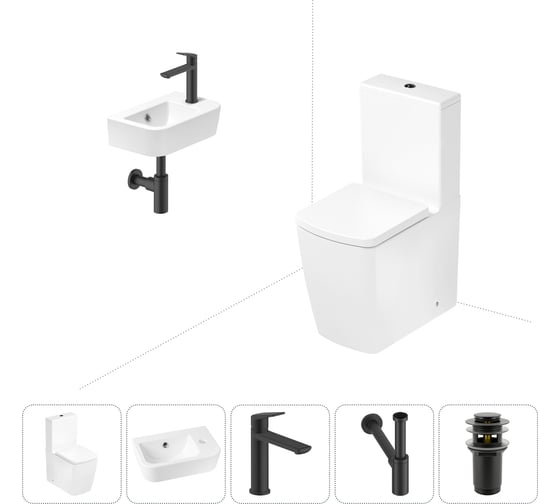 Изображение товара Безободковый напольный унитаз Lavinia Boho Aveo Rimless в комплекте 5 в 1 202008516