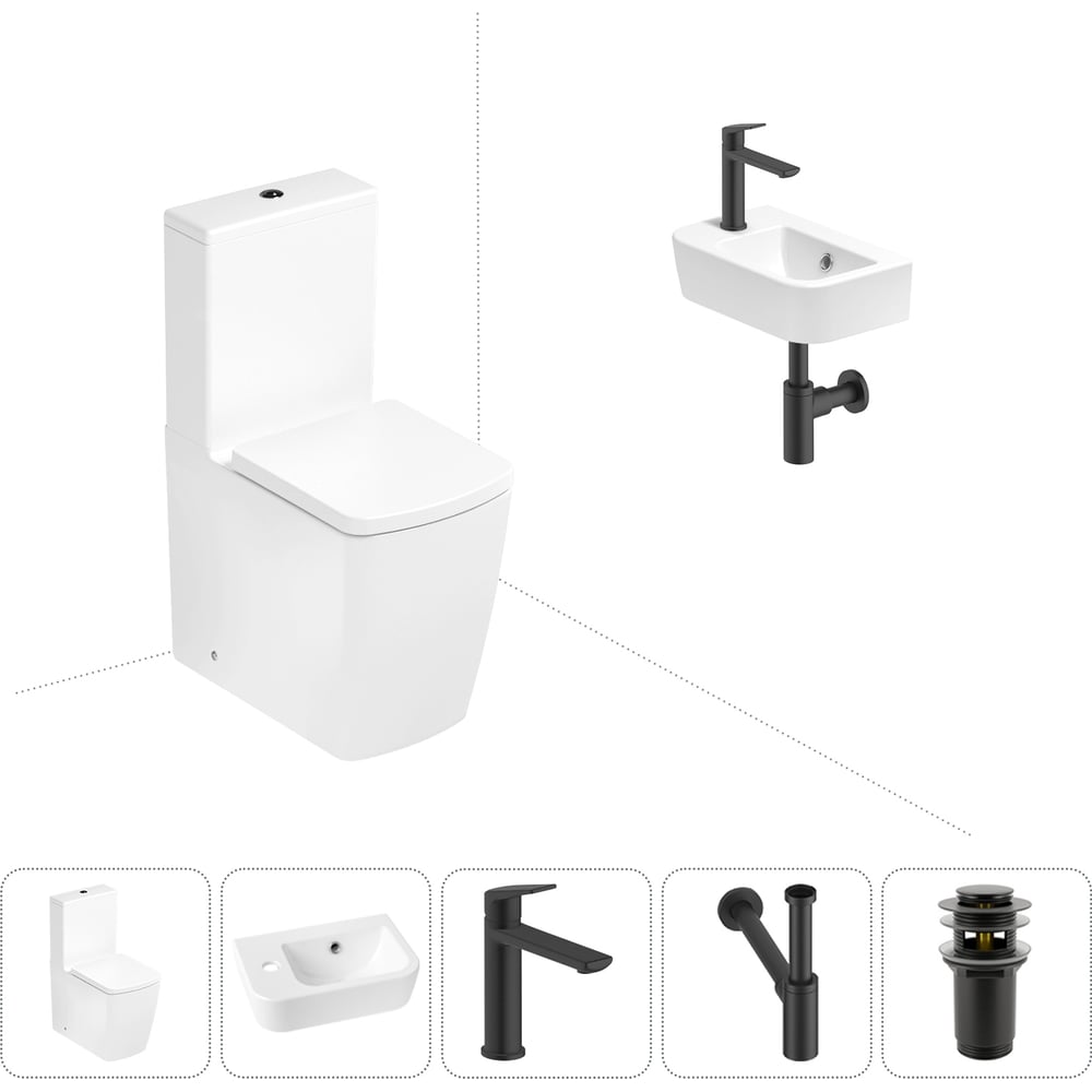 Изображение товара Безободковый напольный унитаз Lavinia Boho Aveo Rimless 5 в 1