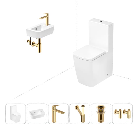 Изображение товара Безободковый напольный унитаз Lavinia Boho Aveo Rimless в комплекте 6 в 1 202008607