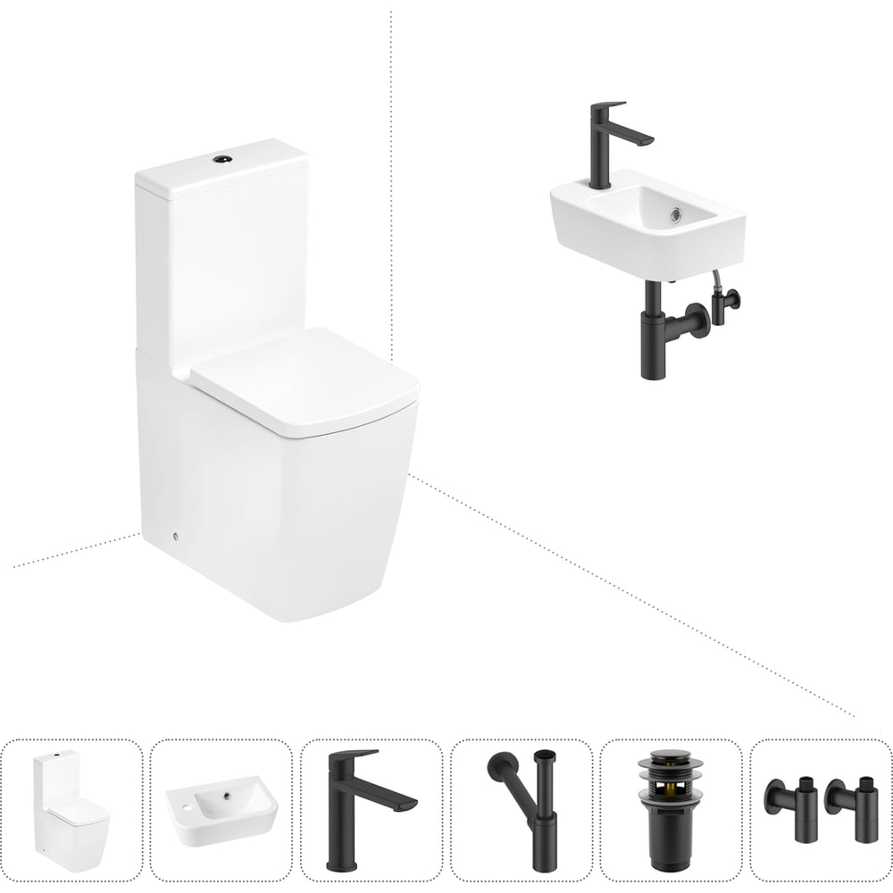 Изображение товара Безободковый напольный унитаз Lavinia Boho Aveo Rimless 6 в 1 комплект