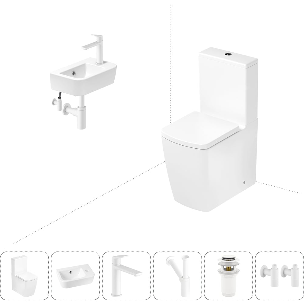 Изображение товара Безободковый напольный унитаз Lavinia Boho Aveo Rimless 6 в 1 комплекс