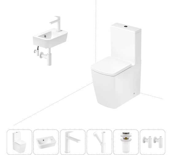 Изображение товара Безободковый напольный унитаз Lavinia Boho Aveo Rimless в комплекте 6 в 1 202008609