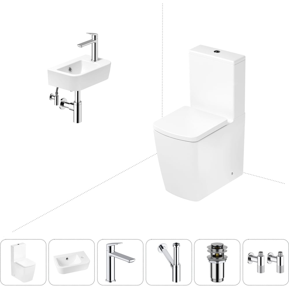 Изображение товара Безободковый напольный унитаз Lavinia Boho Aveo Rimless 6 в 1