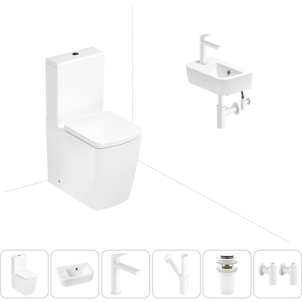 Изображение товара Безободковый напольный унитаз Lavinia Boho Aveo Rimless комплект 6 в 1