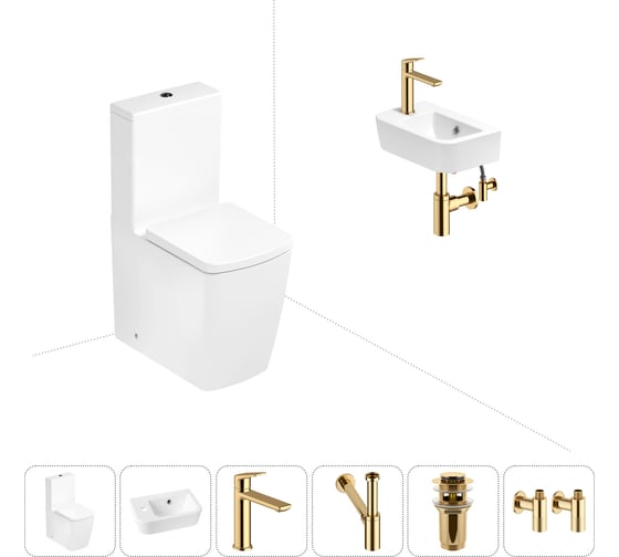 Изображение товара Безободковый напольный унитаз Lavinia Boho Aveo Rimless в комплекте 6 в 1 202008652