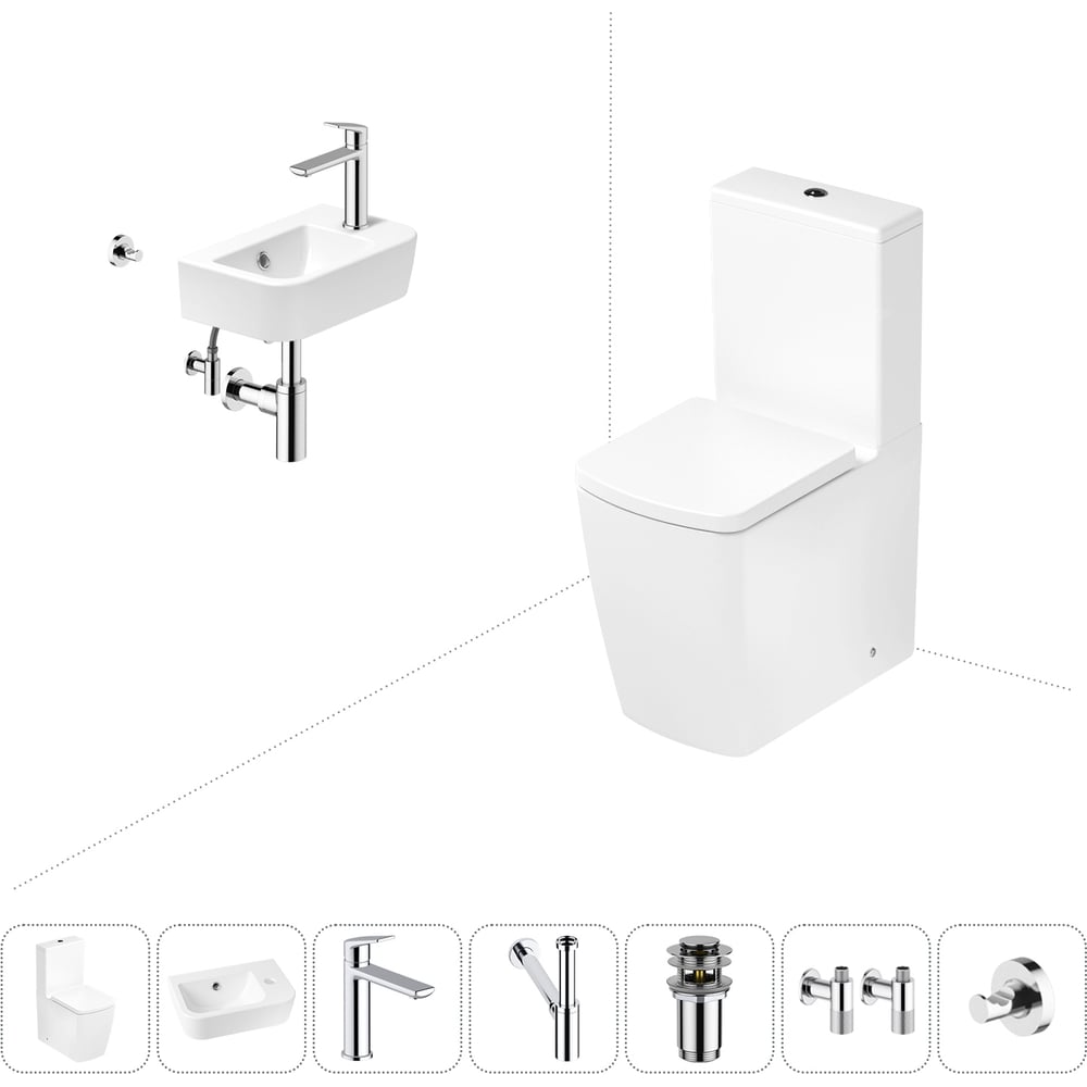 Изображение товара Безободковый напольный унитаз Lavinia Boho Aveo Rimless 7 в 1