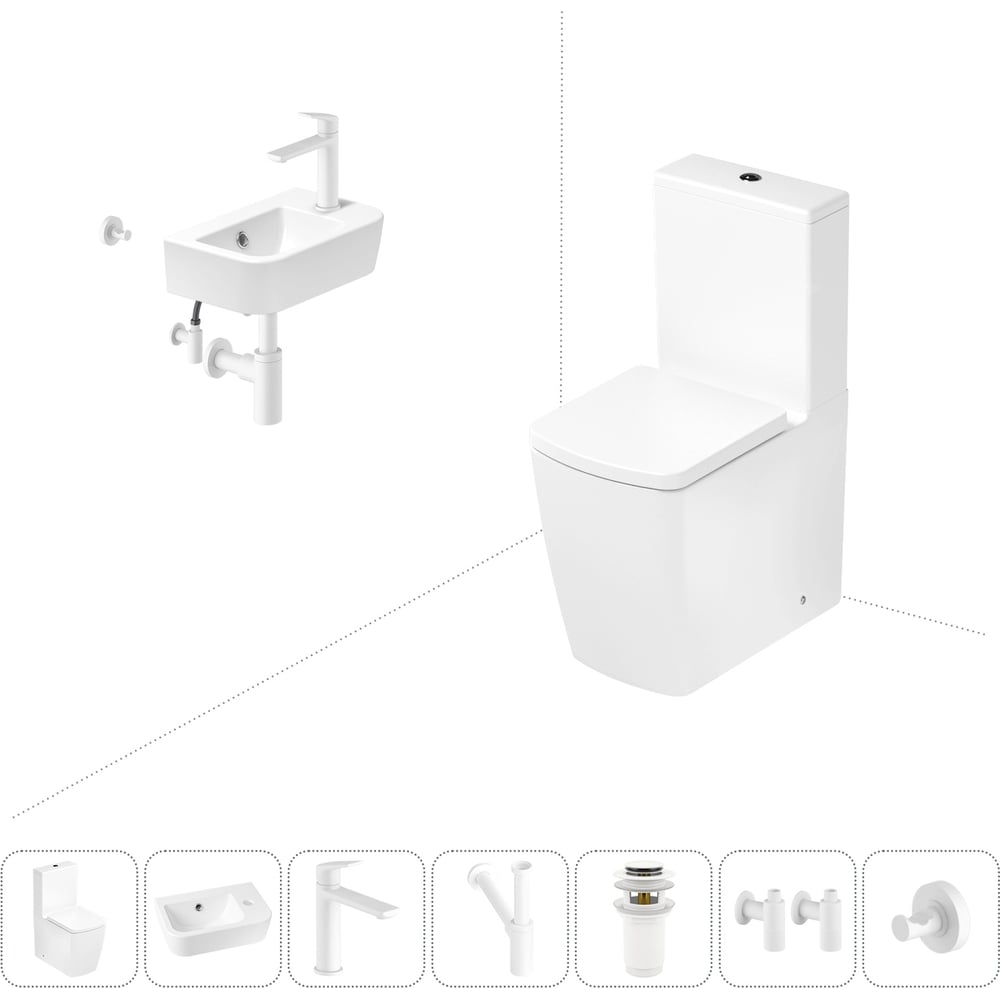 Изображение товара Безободковый напольный унитаз Lavinia Boho Aveo Rimless 7 в 1 комплект