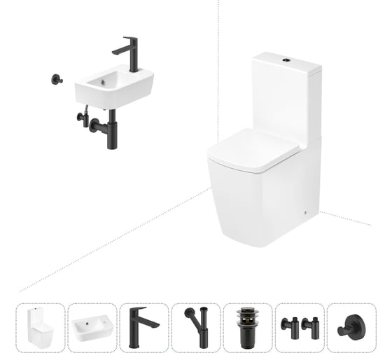 Изображение товара Безободковый напольный унитаз Lavinia Boho Aveo Rimless в комплекте 7 в 1 202008786