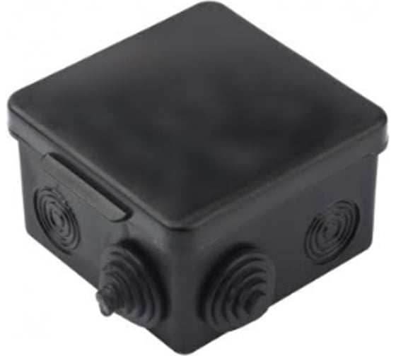 Изображение товара Коробка распаячная U-plast пылевлагозащитная, с эластичным мембранным вводом, под монтажный пистолет, УПр 80*80/50.2.3. черная, , 36 шт 030-031Ч-МП