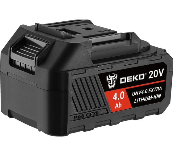 Изображение товара Аккумулятор DEKO UNV4.0 EXTRA, Li-ion, 20В, 4.0А*ч, с повышенной токоотдачей 063-4496