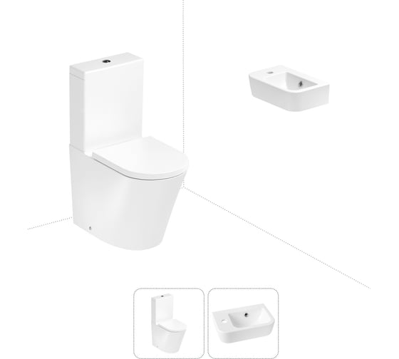 Изображение товара Безободковый напольный унитаз Lavinia Boho Biore Rimless в комплекте 2 в 1 202008297