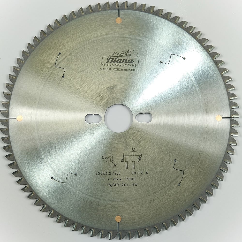 Изображение товара Пила дисковая TCT 250 мм для резки ПВХ и алюминия