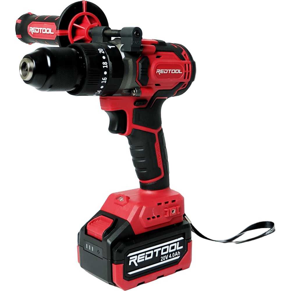 Изображение товара Ударная дрель аккумуляторная REDTOOL CS-1150SET 20В, 2 скорости, 90Нм, аккумулятор 4000мАч