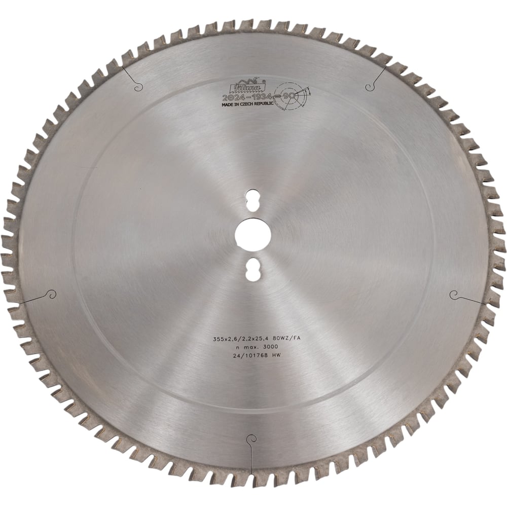 Изображение товара Пила дисковая TCT 355x2.6/2.2x25.4 мм, 80 зубьев, по металлу
